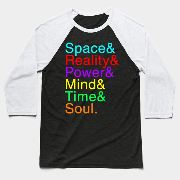 Infinity Gems/Stones Helvetica Ampersand Baseball T-Shirt by Fanboys Anonymous